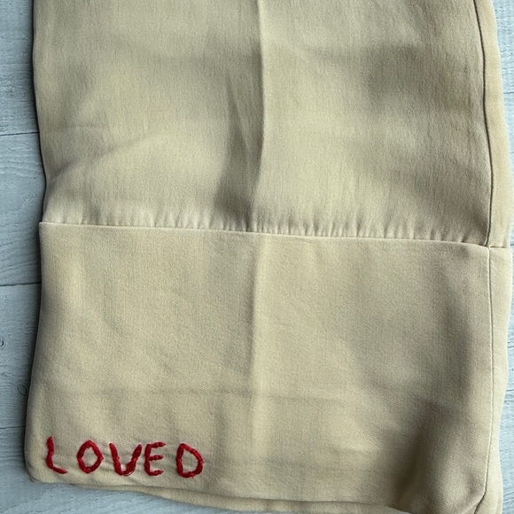 Gucci Embroidered Loved Cream Wool/Silk High Waist Wide Leg Trousers IT 38/US 2 - Picture 4 of 13